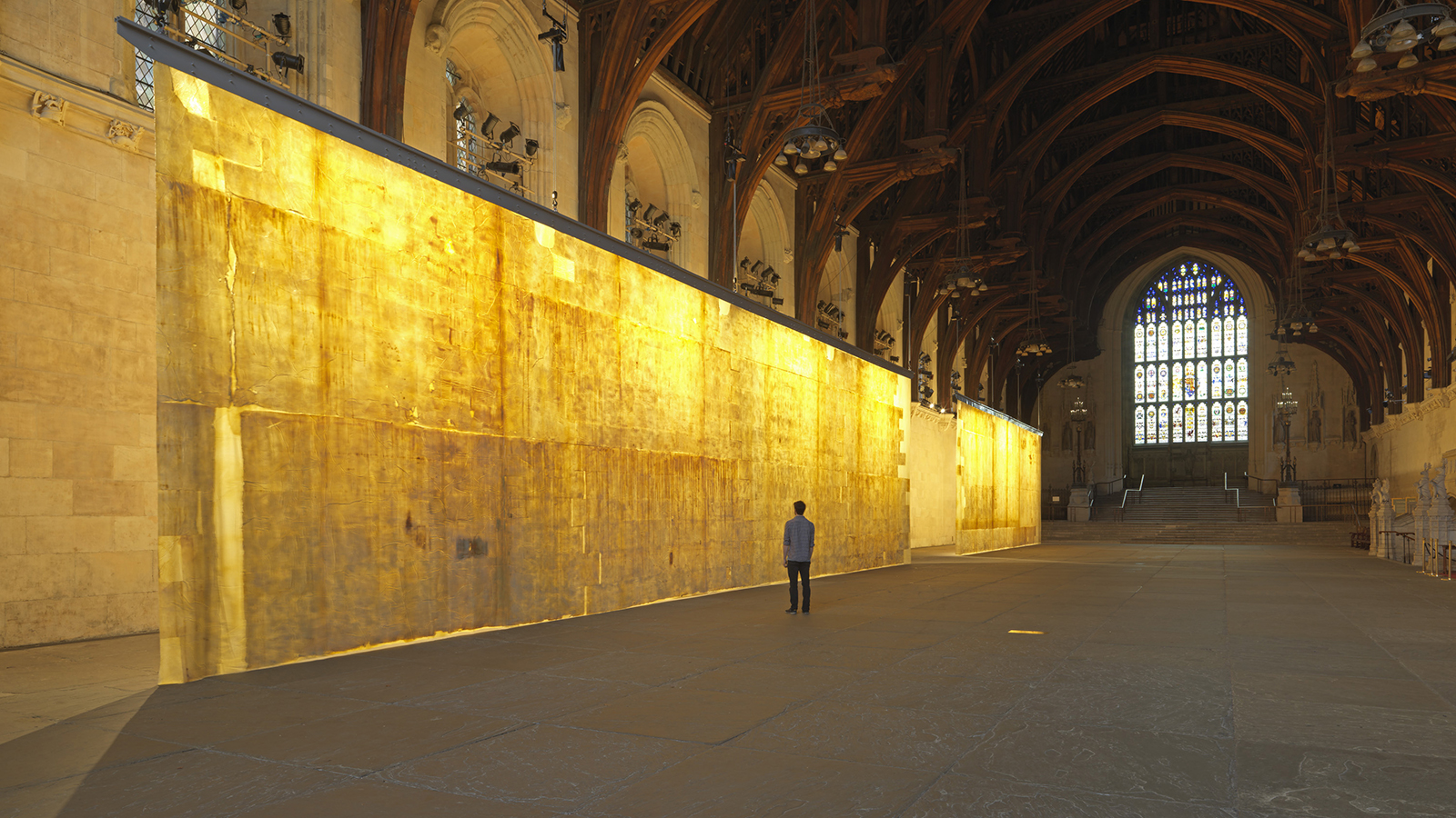 2021 Conversations - Jorge Otero-Pailos and Sheena Wagstaff Installation view of Jorge Otero-Pailos’s "The Ethics of Dust" at Westminster Hall in 2016