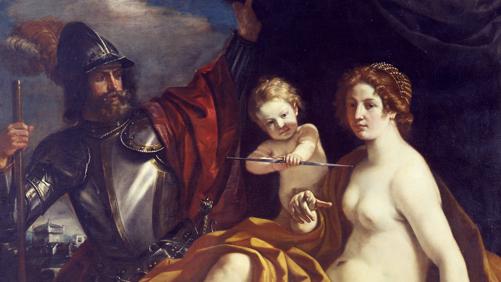 Guercino Venus, Cupid and Mars
