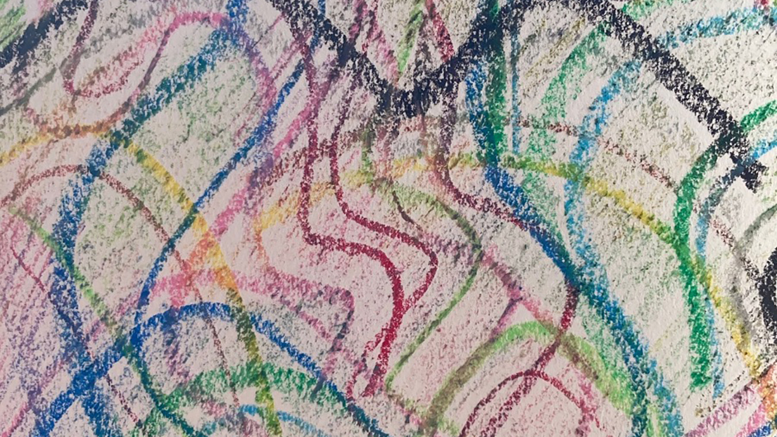 Salone 2024 Drawing with many squiggly colorful lines