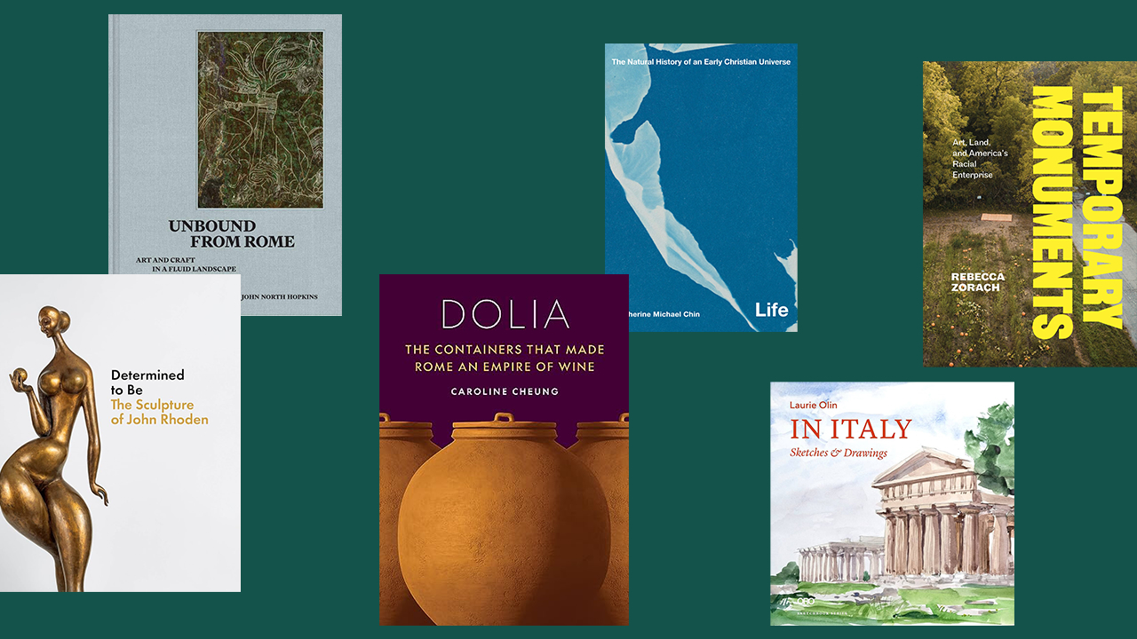 A green background with several book cards on top