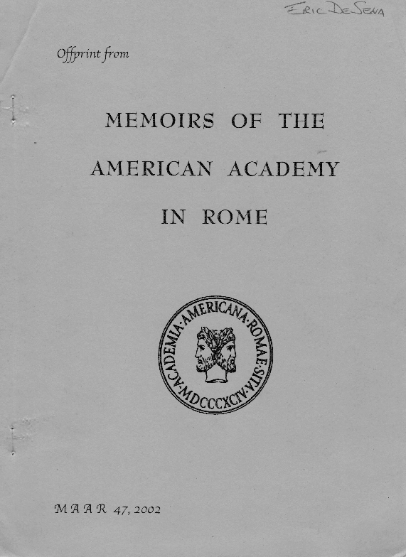 Black and white scan of a reprint of the title page of volume 47 of the Memoirs