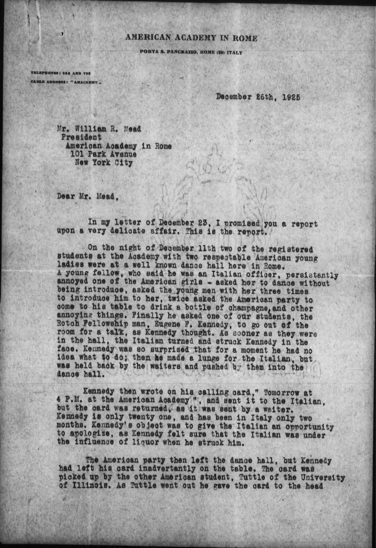 Text of a letter