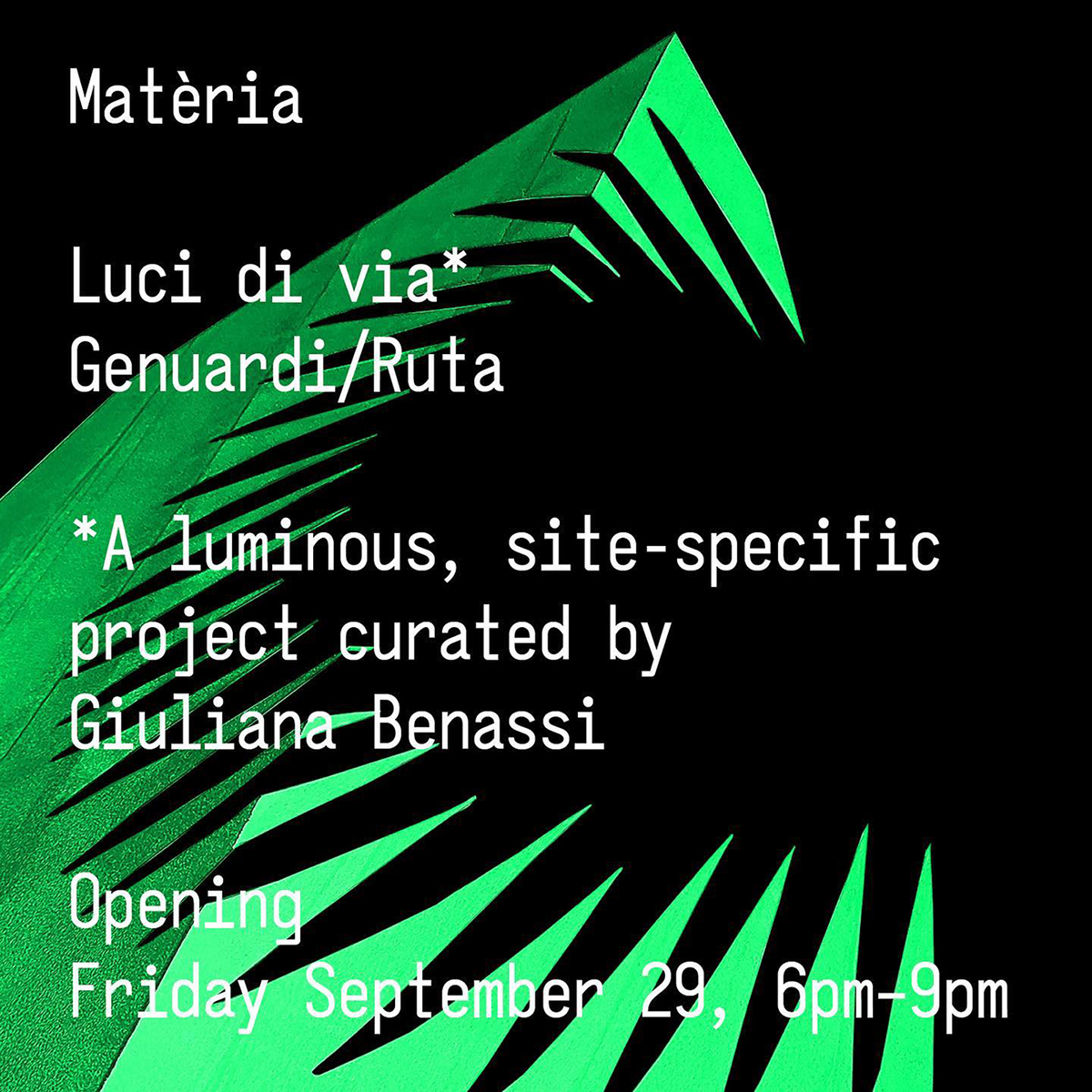 Color graphic promoting an art exhibition
