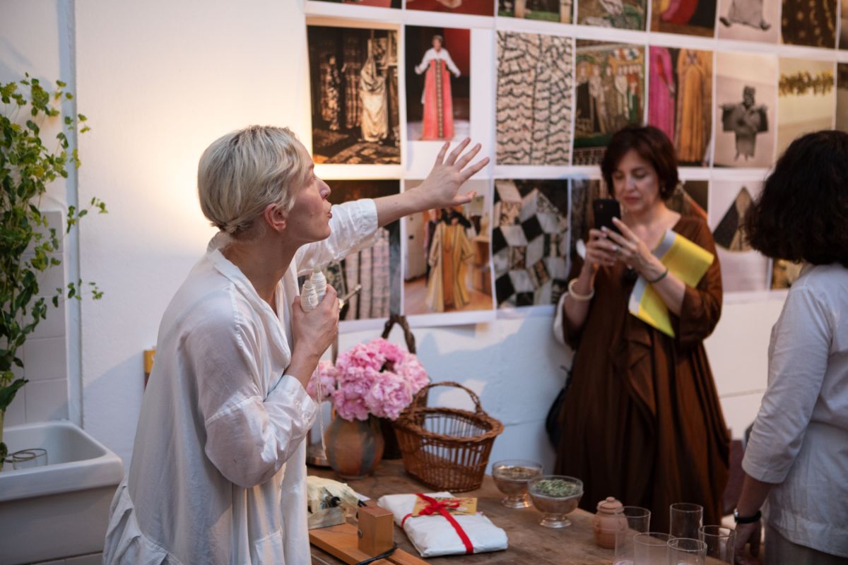 2025 Fellow in Design Amy Revier with audience during the Open Studios. Photo by Flavio Scollo.