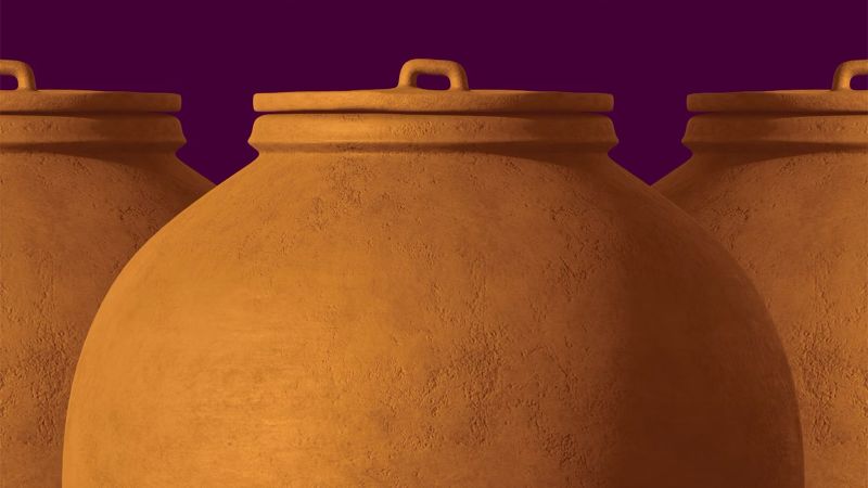 Detail of book covering showing an illustration of a big Roman container