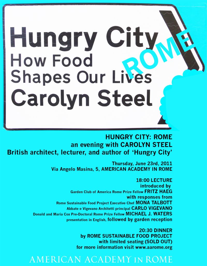 HUNGRY CITY: ROME - An evening with CAROLYN STEEL British architect, lecturer and author