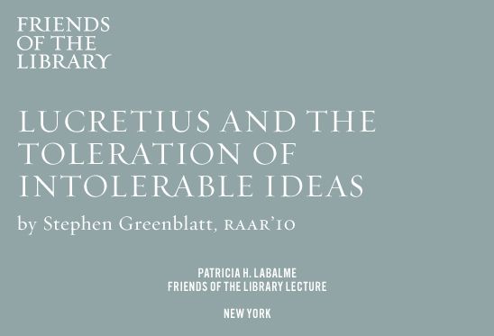 Lucretius and the Toleration of Intolerable Ideas
