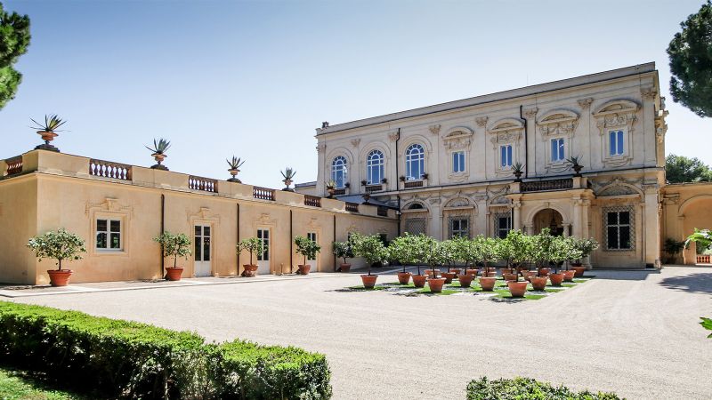 Color photograph of a seventeenth century Italian villa in Rome