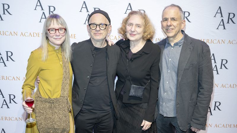 From left: 1991 Fellow Suzanne Bocanegra, 1991 Fellow and 2017 Resident David Lang, Julia Wolfe, and Michael Gordon (photograph by Michael Ostuni/Patrick McMullan Company)