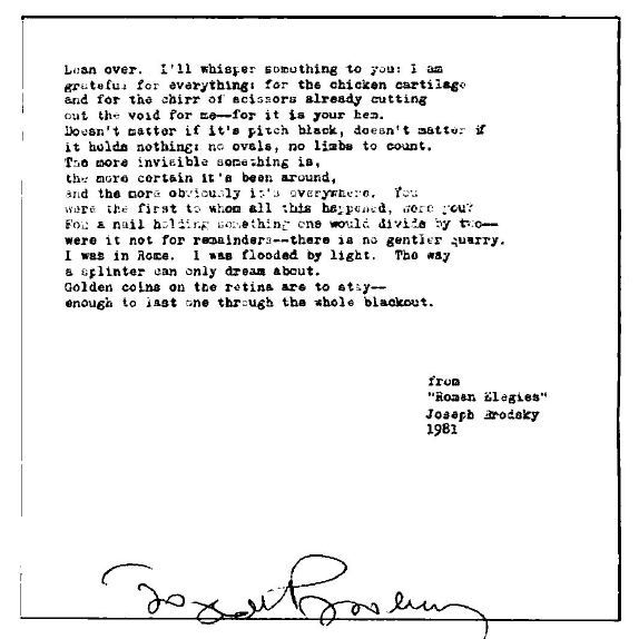 Joseph Brodsky - Roman Elegies