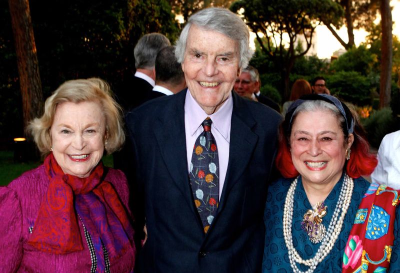 Color photograph of Nancy Millar O’Boyle with John J. and Joan Quinn at the 2011 McKim Medal Gala
