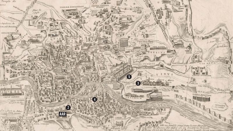 Reproduction of a map of ancient Rome from the medieval era