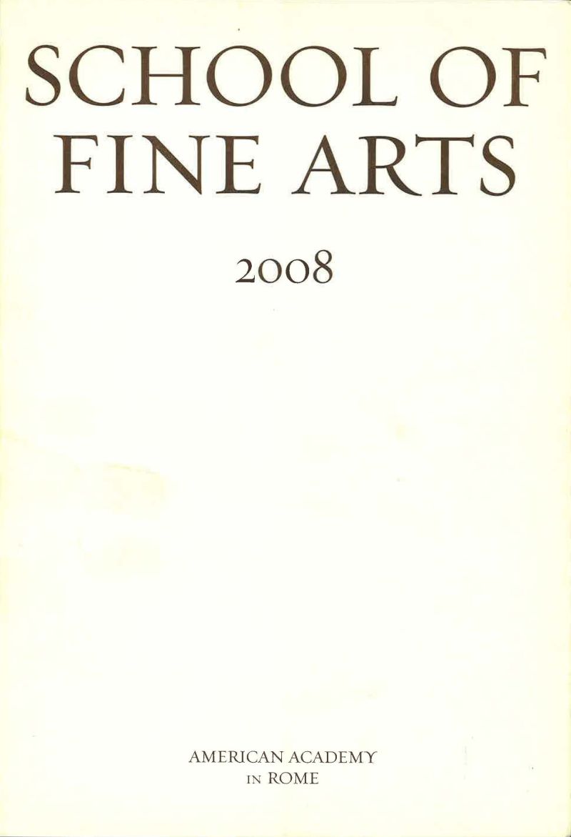 School of Fine Arts 2008 - book cover